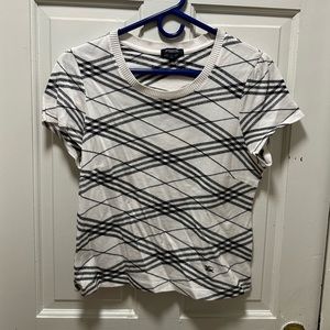 Burberry black and white plaid crewneck top